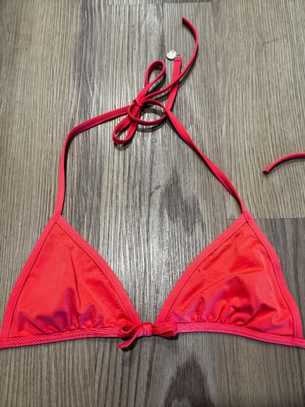 Kate Spade Triangle bow swim Swimsuit Bikini Top hot pink size S